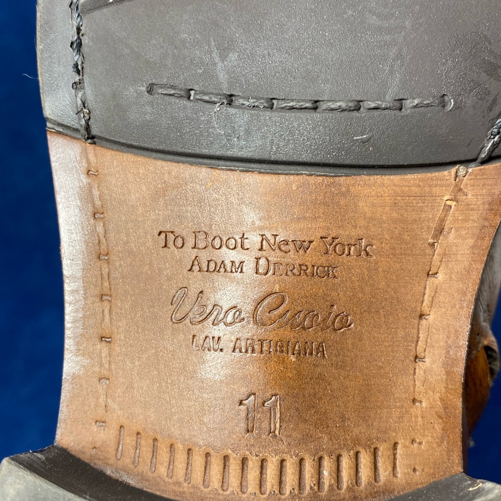 TO BOOT NEW YORK Adam Derrick Men's Brown Leather Boot Ankle Italy 11 46512 - Picture 9 of 10